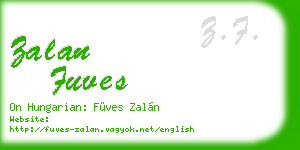 zalan fuves business card