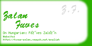 zalan fuves business card